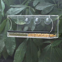 Cage à oiseaux moderne et élégante en plastique transparent, petite cage murale pour animaux de compagnie, à fixation par ventouse, étanche, pour extérieur