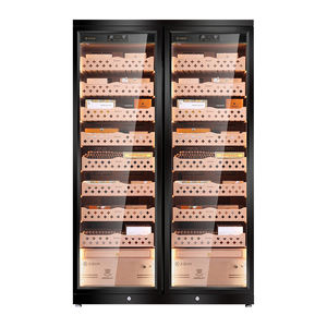 Armoire à cigares et à vin à double porte en acier inoxydable de qualité supérieure avec étagères en cèdre d'Espagne - Product Image 3