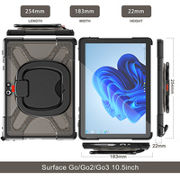 Housse hybride robuste et résistante pour Microsoft Surface GO/GO2/GO3, étui universel à poignée rotative de 10.5 pouces pour tablette