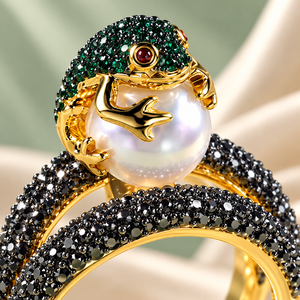 Bague en perles grenouille pour femme, motif animal, accessoire de doigt pour usage quotidien - Product Image 3