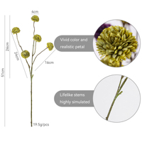 Chrysanthème artificiel en soie en gros, fleur ronde à tige unique pour arrangements floraux domestiques et de mariage, approvisionnement en vrac