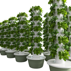 Torre de Jardín Hidropónico Vertical de 12 Niveles Spacetree, Sistema de Acuaponía Moderno de ABS y PVC de Grado Alimenticio con Función de Auto-Riego, 48 Piezas - Product Image 1