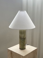 Stonekocc Lampe de table décorative en jade de haute qualité de style Wabi-sabi nordique médiéval pour chambre à coucher salon Art Construction Design