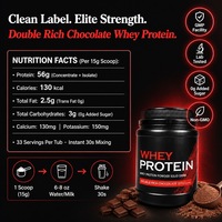 OEM ODM Pure Chocolade Wei-eiwitpoeder 2LB 33 Porties Laag in Suiker Spierherstel Shake Poeder voor Fitnessclubs