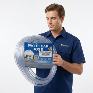 Manguera de Agua Transparente de PVC KARYON, 3.2-25mm x 30m, Tubo Flexible Multiusos para Riego de Jardín, Bomba de Agua y Uso en Exteriores - Product Image 1