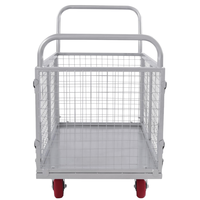 Chariot à plateforme en acier robuste ALLWORLD CH05114, capacité 200 kg, côtés en maille amovibles, 1000x600x940 mm, chariot à 4 roues avec revêtement en poudre