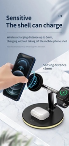 2025 sạc không dây đứng 15W nhanh Trạm Sạc cơ sở điện thoại di động đứng Đồng hồ Tai nghe không dây chargerfor iPhone sạc - Product Image 3