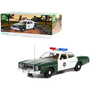 DCD 1975 Plymouth Fury verde e bianco 1/18 scala della capitale della città modellino di auto con luce verde