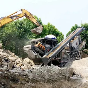 Mesin Penghancur Rahang Portabel Mobile Crusher Mobile dengan Botol Kaca Magnetik untuk Mesin Penghancur Pasir Mobile