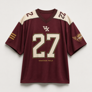 Vintage <b>College</b> Football Jersey Printed Short Sleeve Oversized Mesh Streetwear Fan Shirt Casual Sports Top - Product Image 2