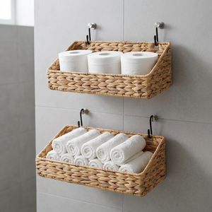 Panier de rangement rectangulaire en jacinthe d'eau tressée NFS Pastoral, décoratif pour la cuisine, pour fruits, petit panier en osier - Product Image 2