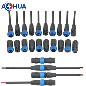 AHUA K25 2 Pin Wire Assembly Screw Fixing Male Female IP67 IP68 Waterproof Plug Sockets For Power