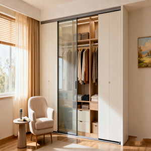 Porte de placard coulissante en verre dépoli, étanche, finition moderne, pour atelier, ferme, cuisine, salle de bain - Product Image 6