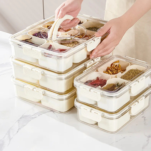 Kitchen sealed <strong>Spice</strong> Storage <strong>Box</strong> Food Grade 8-panel clear Seasoning <strong>Box</strong> With Handle Refrigerator Crisper - Product Image 4