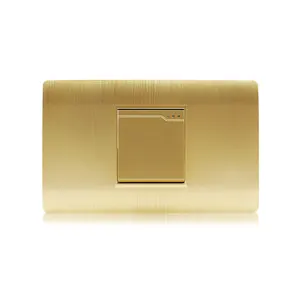 Fast Delivery US Standard Gold PC Panel Lights Switches And Sockets 1 Gang 1 Way 2 Way Wall Switches For Controling Light