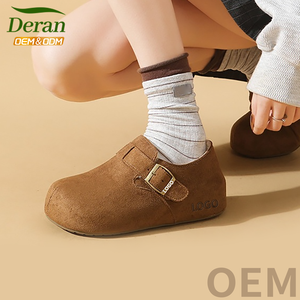 Chaussures d'hiver épaisses DERAN, mules Birkenstocks personnalisées, douces, confortables, cuir véritable de haute qualité, soutien de la voûte plantaire en liège antidérapant, nouveauté - Product Image 3