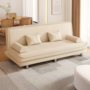 Sofá <span class=keywords><strong>Cama</strong></span> Doble Minimalista para Sala de Estar, Acolchado Grueso, Fundas Extraíbles, Plegable - Product Image 2