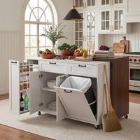 Îlot de cuisine moderne et étanche avec tiroir de rangement, en granit artificiel, facile à assembler, multifonctionnel