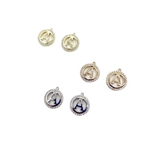 Colgante de letras del alfabeto Zhenlu Jewelry, 26 letras, circonita redonda, collar de cobre, dije para mujer, componentes para hacer joyería DIY - Product Image 5