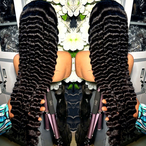 Perruques Lace Front en Cheveux Humains Vierges Brésiliens Remy, Ondulation Profonde, Brun Moyen, Sans Colle, Marque <span class=keywords><strong>Jazz</strong></span>, Haute Densité, Vente en Gros - Product Image 1