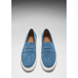 Mocassins à enfiler, en daim bleu pétrole - Product Image 4