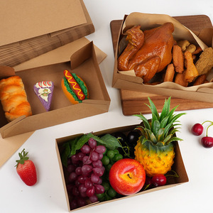 Contenitore per Alimenti Personalizzato in Carta Kraft Monouso Pieghevole per Nuggets di Pollo, Patatine Fritte, Snack da Asporto, Design a Barca Aperta Stampato - Product Image 2