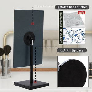 Nhà Sản Xuất Máy Tính Để Bàn Đứng Vanity Trang Điểm Mỹ Phẩm Không Khung Máy Tính Để Bàn Kính Màu Đen Gương - Product Image 4