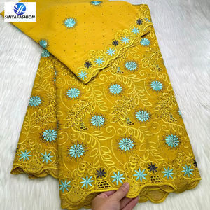 Sinya Promotion Tissu de Voile de Coton Suisse et Dentelle <span class=keywords><strong>Foulard</strong></span> 100% Coton Voile Africain pour Robe de Mariée - Product Image 5