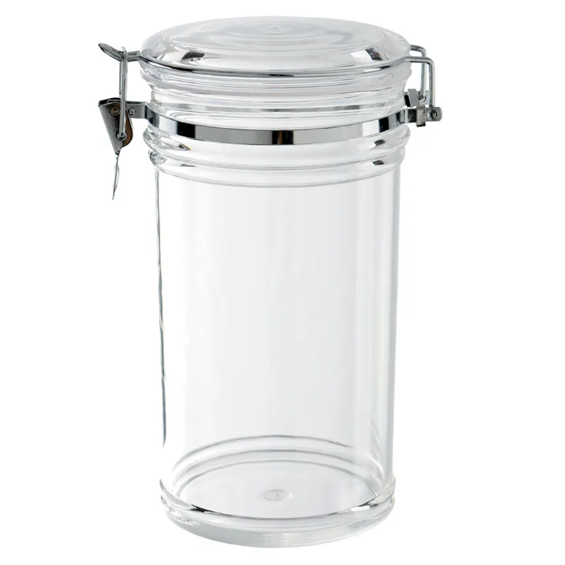 Tall Dry Fruit Candy Cookie Jar Transparent Mason Jar Plastic 2.3L Locked Lid Acrylic Canister