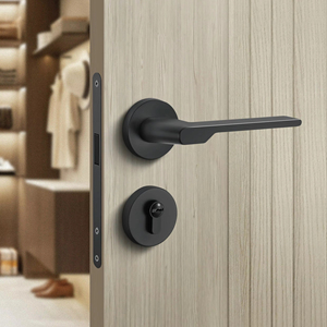 Factory Direct High Quality Luxury Interior <strong>Bedroom</strong> Black <strong>Door</strong> <strong>Knobs</strong> Zinc Alloy <strong>Door</strong> Handle - Product Image 1
