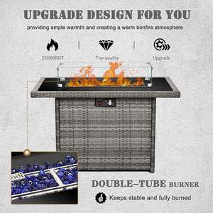 Cheminée extérieure moderne 2025 au gaz naturel, écologique, en osier, couleur personnalisable, mobilier de sol extérieur - Product Image 2