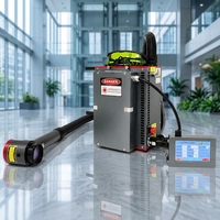 Machine de nettoyage au laser pulsé portable, 100W, 200W, 300W, alimentée par batterie au lithium, pour l'élimination de la rouille, de la peinture et de l'huile, utilisation en extérieur, industrielle