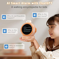 Minuteur d'étude pour enfants à bouton tactile, fonctionnant sur piles, avec Wi-Fi, météo, musique, robot parlant, commande vocale, compte à rebours, réveil et calendriers