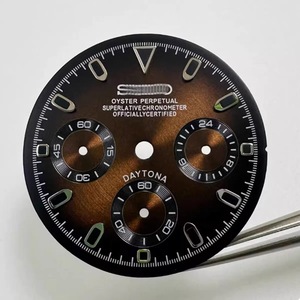 Nuevas piezas de repuesto para reloj, esfera de cronógrafo triple de 29.5MM, esfera luminosa verde para movimiento VK63 - Product Image 3