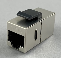 RJ45 암형 2 LAN 이더넷 케이블 분배기 인라인 커플러 플러그 연장기 구리 접점 아연 합금 하우징 IP40 직사각형 12V