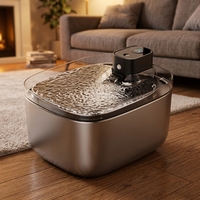 Fontaine à eau pour animaux de compagnie sans fil en acier inoxydable 5,5 L avec logo personnalisé et désinfection UV-C