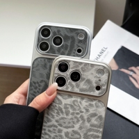 Étui en cuir PU à motif léopard tendance avec grande fenêtre pour iPhone 13 14 15 16 17 Pro Max, coque à bords plaqués, transforme instantanément votre iPhone en modèle 17