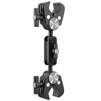 Support de fixation pour tuyau en alliage d'aluminium YUNKU de haute qualité, rotation à 360 degrés, réglable, double tête, support de réflecteur et de drapeau extensible