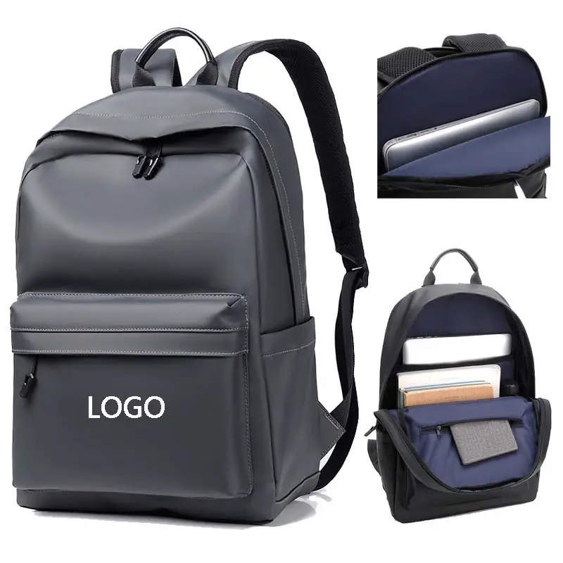 Pinhu tas punggung pria, ransel PU produsen untuk anak laki-laki, bisnis perjalanan, Usb, Laptop, ransel Sekolah