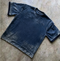 T-shirt Boxy Homme Vintage Délavé à Manches Courtes 100% Coton avec Impression DTG Personnalisée Effet Vieilli et Motif Vieilli Respirant