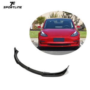 JCSPORTLINE de fibra de carbono Modelo 3 parachoques delantero del labio para Tesla modelo 3 Sedan 4-puerta 2016-2020 - Product Image 2