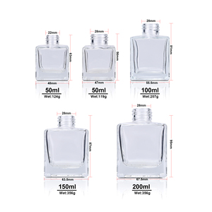 50ml 100ml <span class=keywords><strong>150ml</strong></span> 200ml Rỗng trong suốt vuông thủy tinh sậy hương thơm nước hoa hương thơm khuếch tán chai với cao su Stopper - Product Image 6