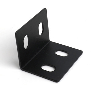 Black L-Shaped Steel <b>Corner</b> <b>Bracket</b> 30 Mm Hole Furniture Hardware Connector <b>For</b> Cabinet Chair Bed Frame - Product Image 4