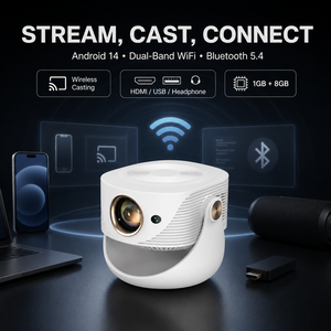 Projecteur intelligent avec mise au point manuelle et <span class=keywords><strong>correction</strong></span> automatique de la distorsion trapézoïdale <span class=keywords><strong>verticale</strong></span> ; Projecteur vidéo pour home cinéma. - Product Image 6