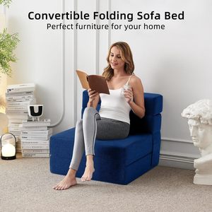 Multifunctional foldable <b>sofa</b> <b>bed</b> for home use, modern minimalist, comfortable linen fabric, casual recliner, available on - Product Image 4