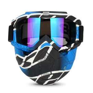 Masque facial aux couleurs vives avec motif floral et crâne, en matériau PC durable, parfait pour Halloween, Black Friday, Noël - Product Image 4