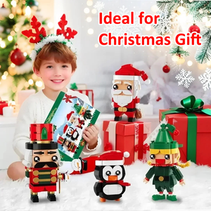 Cayi Giáng Sinh Trang Trí Gạch Đầu Hình Moc Xây Dựng Khối Bộ Santa Claus Elf Chim Cánh Cụt Tự Làm Đồ Chơi Giáo Dục Cho Trẻ Em - Product Image 4