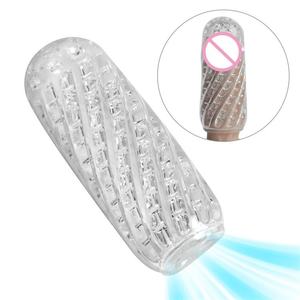 Cup pesawat yang menyenangkan masturbator Pria perangkat masturbasi lembut bening saku vagina Penis lengan latihan alat seks dewasa - Product Image 4