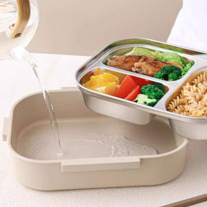 Boîte à lunch isotherme en acier inoxydable 304, bento pour adultes, conteneur alimentaire hermétique anti-fuite - Product Image 6