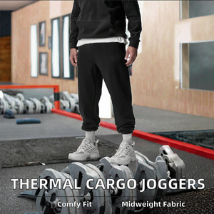 Pantalones Cargo Térmicos de Peso Medio para Gimnasio, los Más Vendidos al por Mayor, con Cordón Ajustable para Hombre, Servicio OEM - Product Image 2